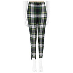 Burberry Wool Tartan High Rise Trousers Size XXS