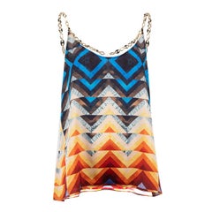 Paco Rabanne Top de tirantes con cadena y estampado geométrico Talla L