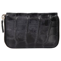 Gucci Black Crocodile Skin Cardholder Wallet