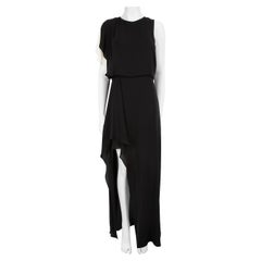 Halston Heritage Black Draped Sleeve Maxi Dress Size L