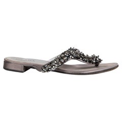 Prada Grey Floral Sequin Sandals Size IT 38