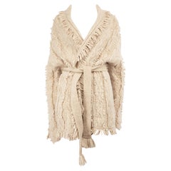 Alanui Beige Wolle 'ÄúIcon Bandana'Äù Strickjacke mit Gürtel Größe XL