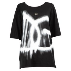 Dolce & Gabbana Black Giant Graffiti Logo T-Shirt Size L