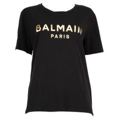 Balmain Black Logo Print T-Shirt Size XXL