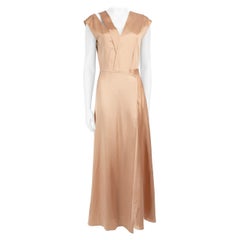 Sportmax Beige, maxi abito senza maniche con scollo a V, taglia M.