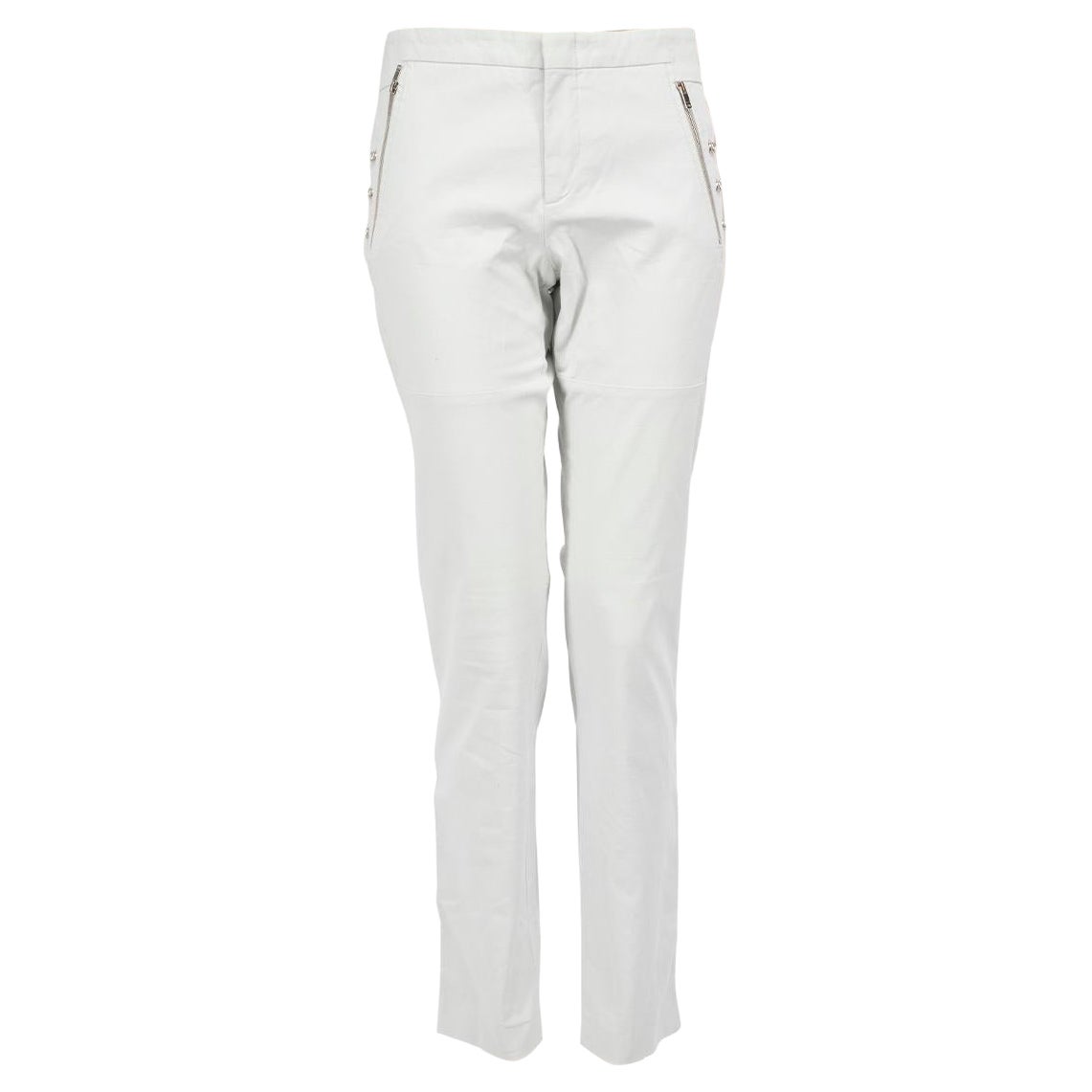 Gucci Light Blue Skinny Silver Hardware Trousers Size M