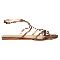 Prada Sandalias marrones de tiras con puntera abierta Talla IT 40.5