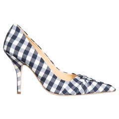 Maje Navy Gingham Knot Detail Pumps Size IT 39