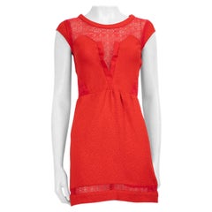 The Kooples Rotes Spitzenminikleid mit Rundhalsausschnitt Größe S
