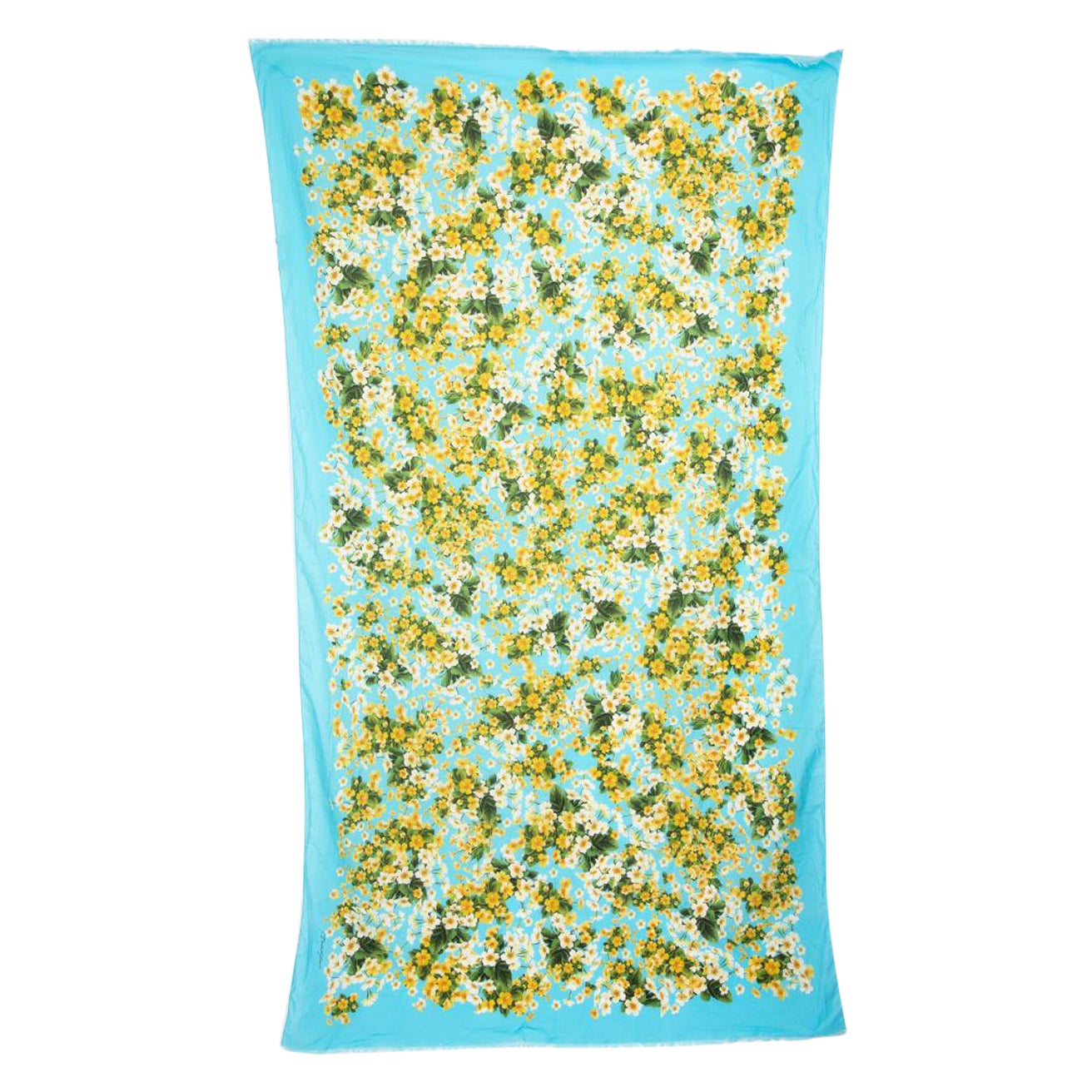 Dolce & Gabbana Floral Print Fringed Scarf