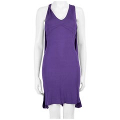 Roberto Cavalli Vestido morado con cuello en V hasta la rodilla Talla L