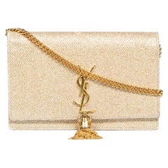 Saint Laurent Portafoglio con nappe in oro e catena
