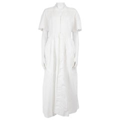 Stella McCartney White V-Neck Broderie Midi Dress Size S