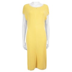 Chanel Yellow Ribbed Knee-Length Dress Size XXL
