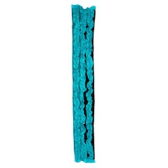 Prada Teal Ruffle Trim Velvet Panel Scarf