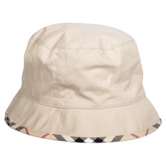 Gorro Burberry Beige Nova Recortado a Cuadros