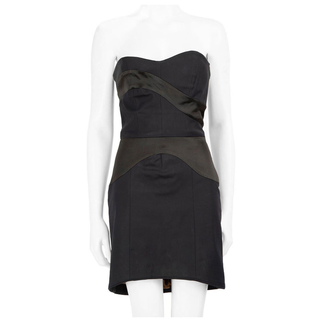 Dolce & Gabbana Black Strapless Mini Dress Size M For Sale