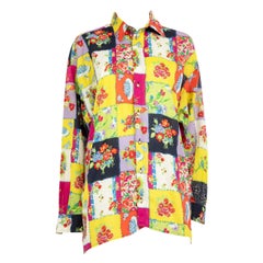 Versace, chemise imprimée de fleurs en patchwork, taille S