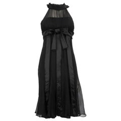 Elie Saab Black Silk See Through Dress Size L