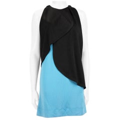Minivestido a capas negro y azul Balenciaga Talla S