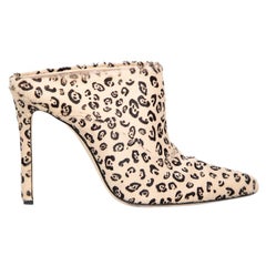 Altuzarra Mules beige en crin de poney imprimé animal, taille IT 36,5