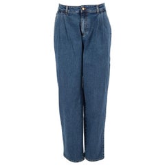Chloé See by Chloé Blue Denim Mid Rise Tapered Jeans Size L