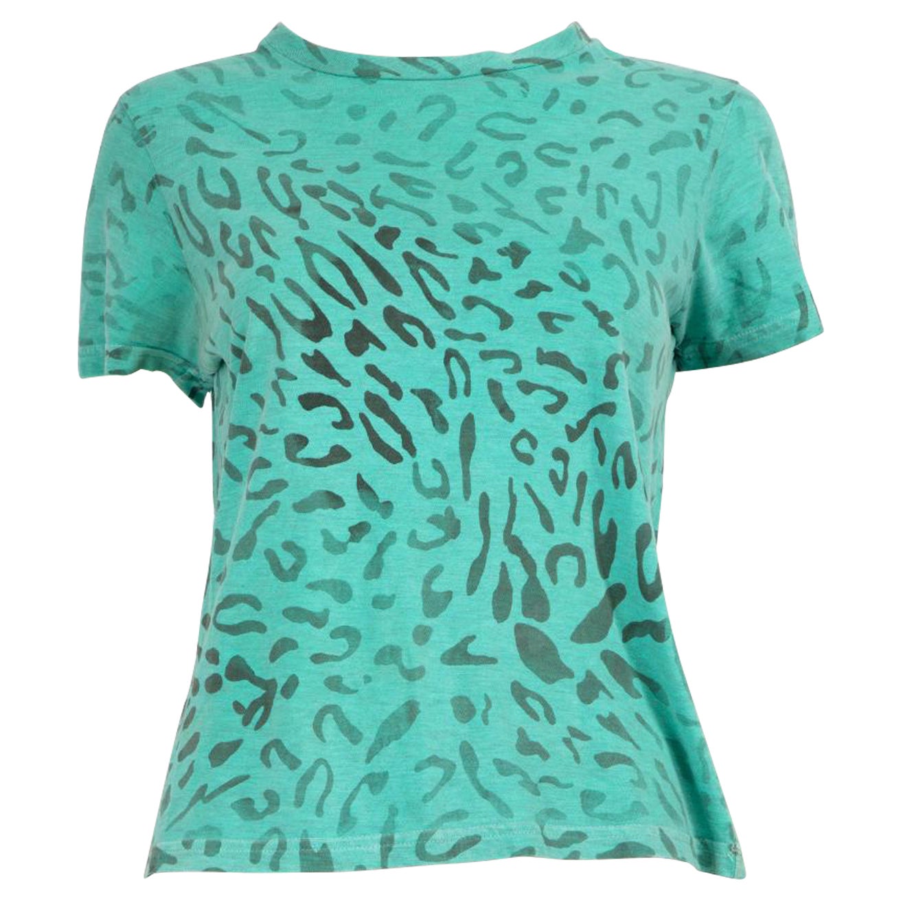 Golden Goose Green Leopard Print T-Shirt Size XS For Sale