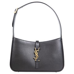 Saint Laurent Black Leather Le 5 a 7 Hobo Bag