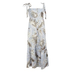 Erdem Blue Floral Georgiana Midi Dress Size M