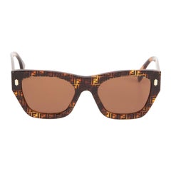 Fendi SS24 Light Tortoise Fendi Roma Square Sunglasses