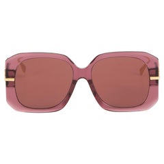 Fendi SS24 Burgundy Fendigraphy Oversized Sunglasses