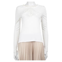 Louis Vuitton White Lace Trim Top Size L