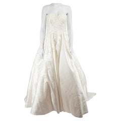 Elie Saab White Sequin Embellished Wedding Gown Size M