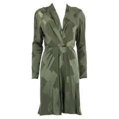 Balenciaga Green Silk V-Neck Mini Dress Size M