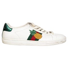 Gucci White Pineapple & Ladybug Ace Trainers Size IT 37