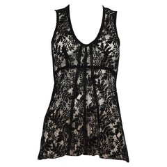 Louis Vuitton Black Lace Tank Top Size XS