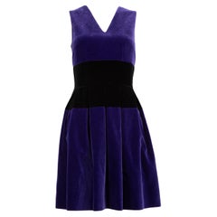 Christopher Kane, abito in velluto viola con scollo a V, taglia S.I.V.A.