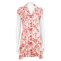 Reformation Red Cartoon Print Mini Dress Size M