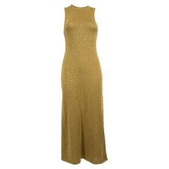 Sézane Green Metallic Knit Midi Dress Size S