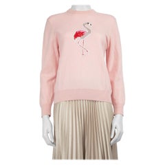 Markus Lupfer Pink Wool Embellished Flamingo Jumper Size XL