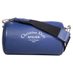 Dior Navy Leather Roller Mini Messenger Bag