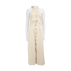 NANUSHKA Robe longue à col bénitier en coton écru taille M