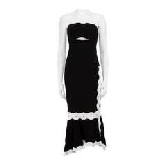 Jonathan Simkhai Black Strapless White Trim Dress Size XXS