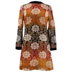 1960s Carl Schroder London  Banded Colours  Silk Mouseline Mini Dress