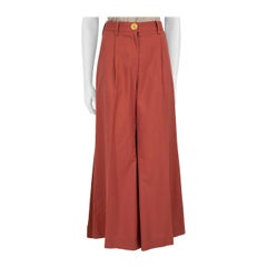 Bouguessa Brown Panelled Wide Leg Trousers Size XS