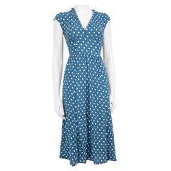 Reformation Blue Polkadot V Neck Midi Dress Size XS