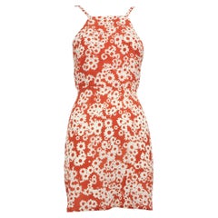 Réalisation Orange Silk Floral Mini Dress Size XS