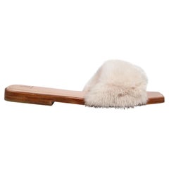 Ralph & Russo Ecru Mink Slides Size IT 36