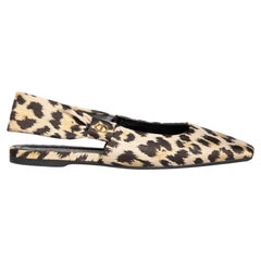 Dior Leopard Print Mizza Cloth Ballet Flats Size IT 38