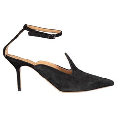Le Monde Beryl Black Suede Ankle Strap Suede Heels Size IT 41